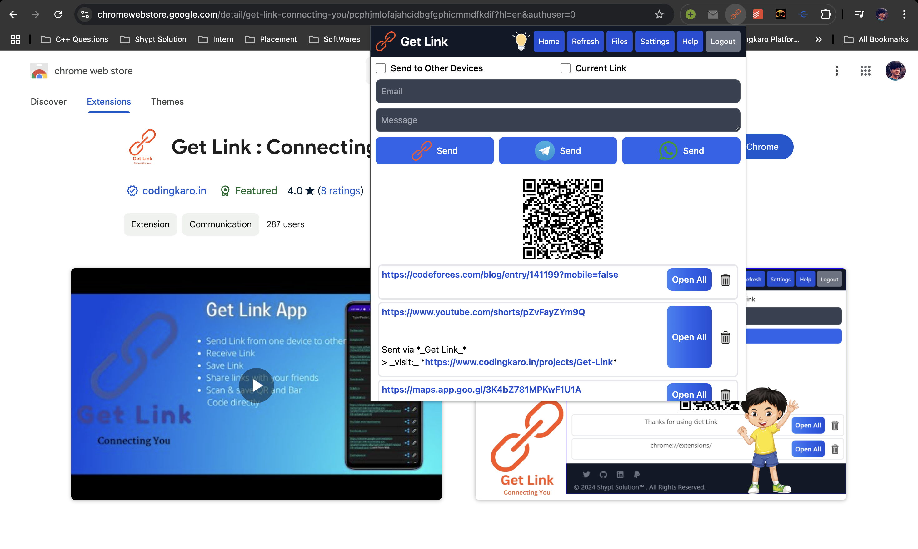 Get Link Extension
